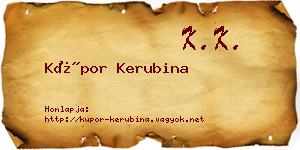 Kúpor Kerubina névjegykártya